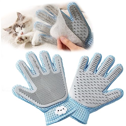 Cool Lemon 2 in 1 Pet Grooming Gloves for Dogs & Cats, Pet Fur Remover Glove, Grooming Brush for Shedding, Massage, Hair Remover Mitt, Fur Cleaner for Couch, Clothes,Carpet -1 Piece - Image 1