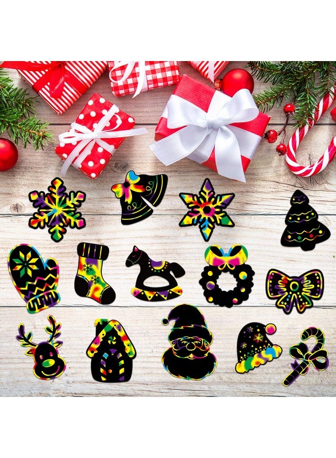 LOKIPA Christmas Scratch Paper Art Set, 80 Pieces Magic Rainbow Scratch Off Cards Ornaments For Kids Christmas - Image 5