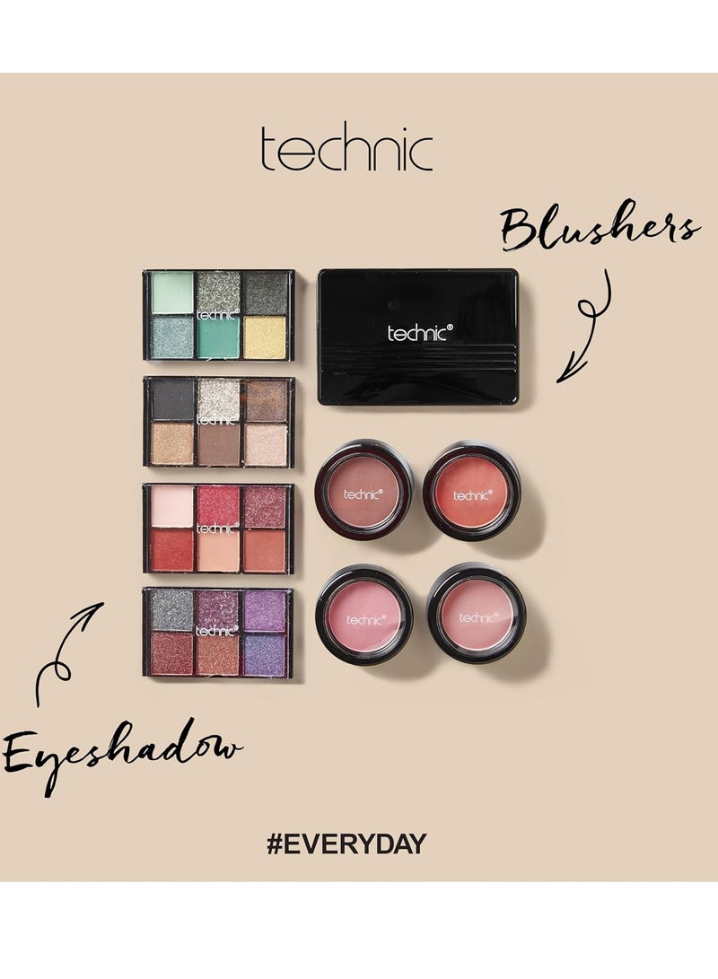 Technic Technic 28 Pcs Carry All Full Make Up Kit In a Trunk Train Case Including Makeup Brushes, Eye Shadows, Nail Polish, Blushers, Lipsticks and More - Image 3