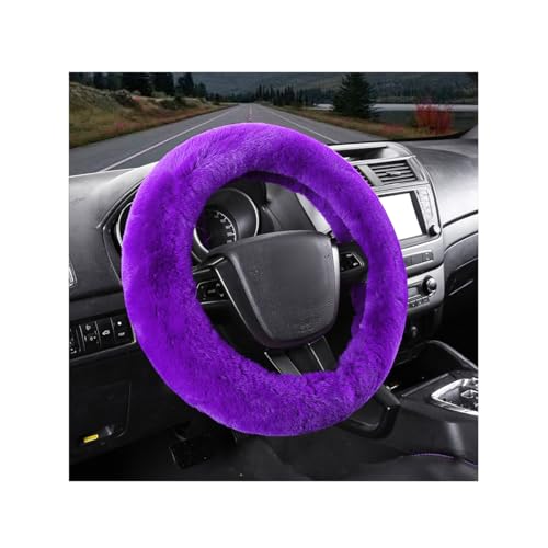 MUQIDA Fluffy Car Steering Wheel Cover 15 Inch Soft Warm Plush AntiSlip Furry Wheel Protector Universal Fuzzy Comfortable Steering Wheel Covers for Winter Car Accessories Purple - Image 1