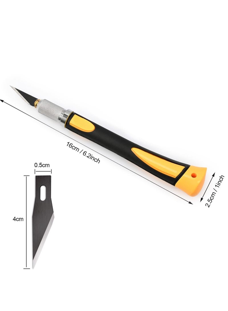 NIBEMINENT Precision Hobby Knife Set Utility Exacto with 10 PCS Fine Point Razor Art Tool for Architecture Modeling, Pumpkin Cutting, Scrapbooking, Wood Working Stencil  - Image 5