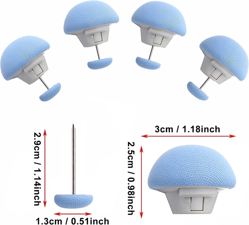 CUZWAVE Clips Mushroom Duvet Cover Pins Cotton Quilt Fixer Duvet Fasteners Grippers Anti-Movement Bed Quilt Clamps Sheet Quilt Holder Clips for Socks Curtains Quilt Cove (12, Blue) - Image 2