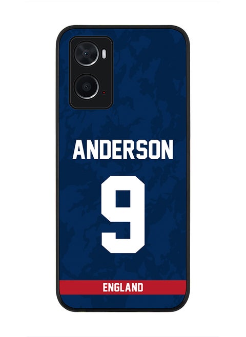 Rugged Black Edge Case for Oppo A96 4G / A36 / A76, Slim fit Soft Case Flexible thin Cover - Player Name - James Anderson, Jersey Number- 9