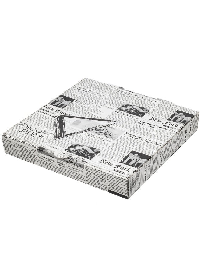 Restaurantware صناديق بيتزا إيكو باي 10.6 × 10.6 × 1.7 بوصة، 50 صندوق بيتزا كرتوني للتوصيل - يمكن إعادة استخدامها كأطباق، قوية، صناديق طعام من ورق الجرائد والورق الأبيض، مقاومة للدهون، قابلة للتخلص منها - Image 1