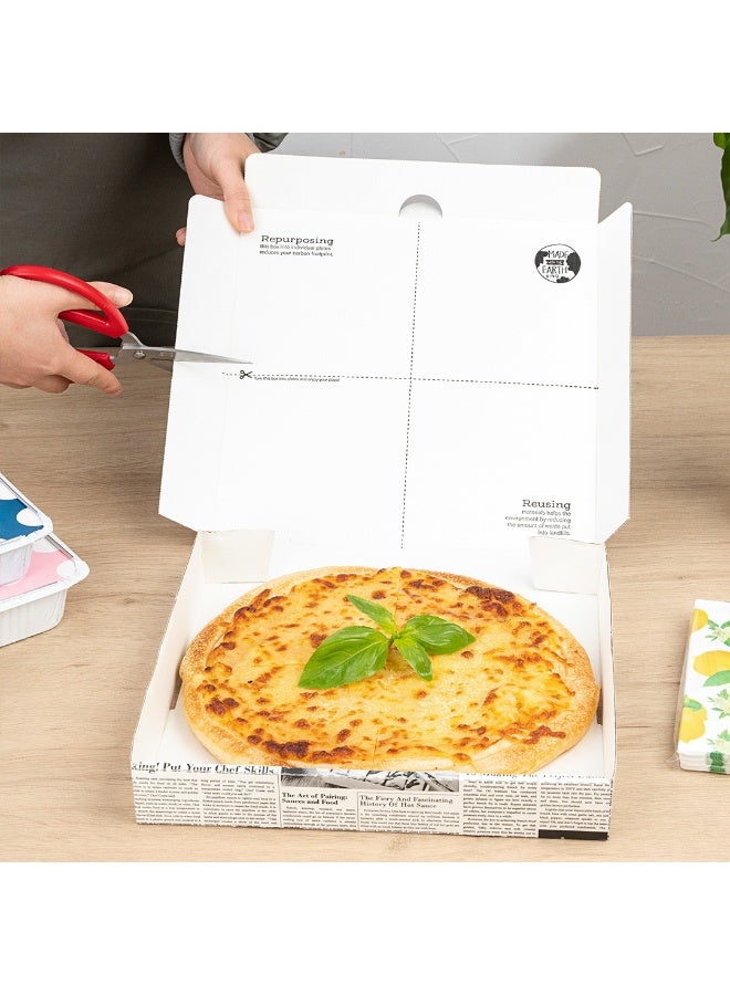 Restaurantware صناديق بيتزا إيكو باي 10.6 × 10.6 × 1.7 بوصة، 50 صندوق بيتزا كرتوني للتوصيل - يمكن إعادة استخدامها كأطباق، قوية، صناديق طعام من ورق الجرائد والورق الأبيض، مقاومة للدهون، قابلة للتخلص منها - Image 5