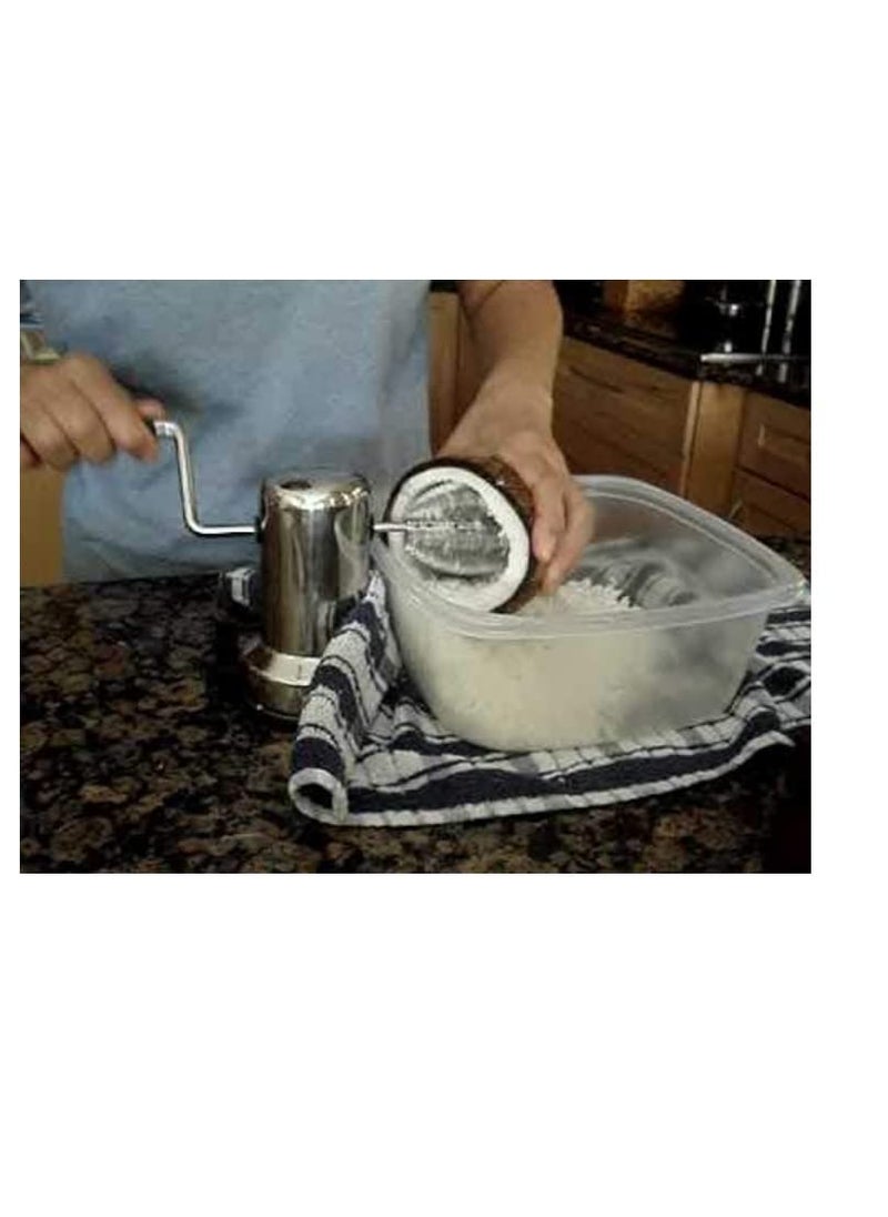 Dynore Dynore Stainless Steel Stainless Steel Coconut Scraper with Vacuum Base Coconut Grater Machine Coconut Crusher Manual Hand Roller  - Image 3
