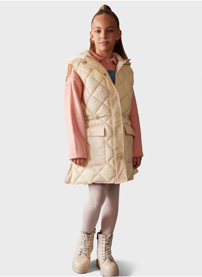 ديفاكتو Kids Essential Hooded Vest Jacket