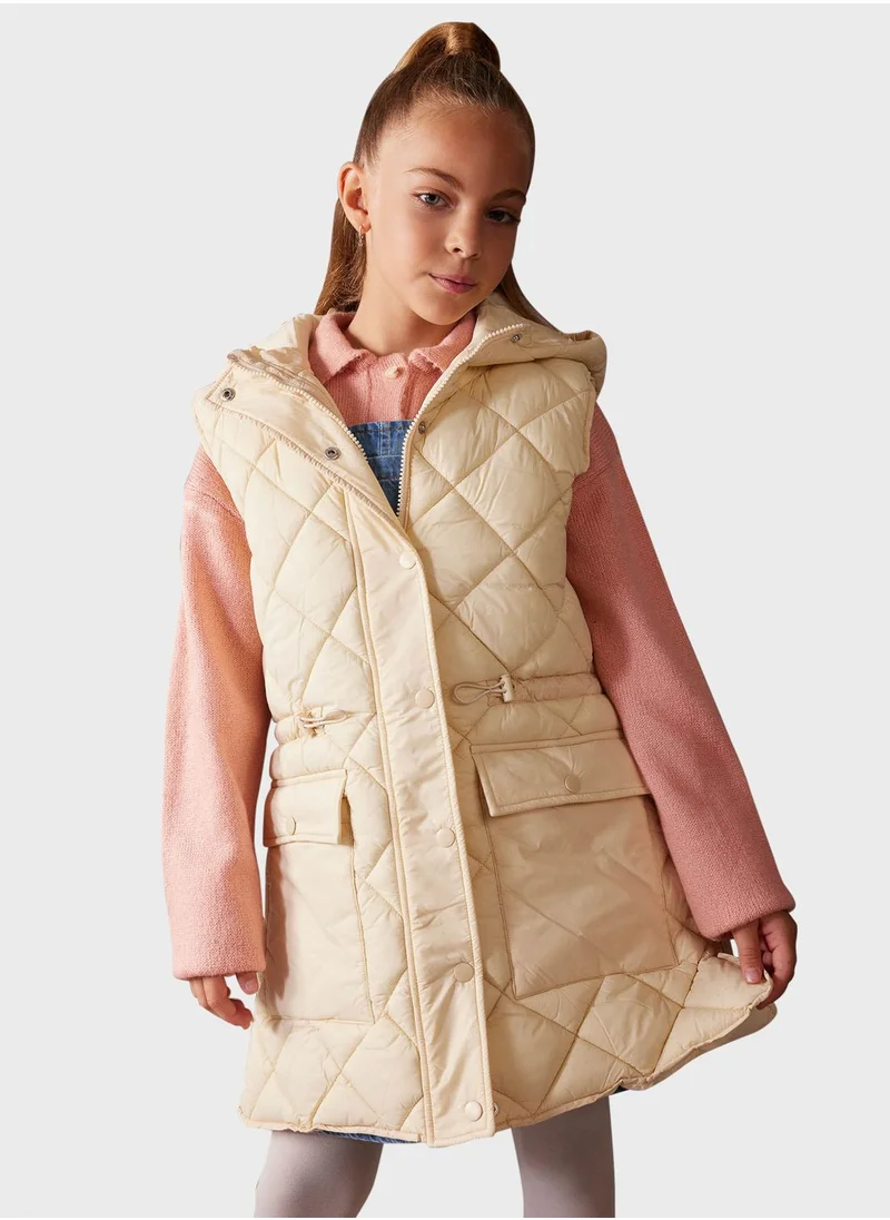 ديفاكتو Kids Essential Hooded Vest Jacket