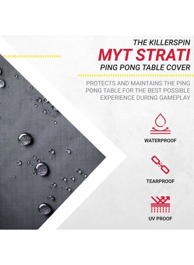 Killerspin MyT Strati Table Cover for Foldable Indoor and Outdoor Table Tennis Tables, 100% Polyester with PVC Coating, Waterproof, Tear-Proof, and UV-Proof Ping Pong Table Cover - Image 4