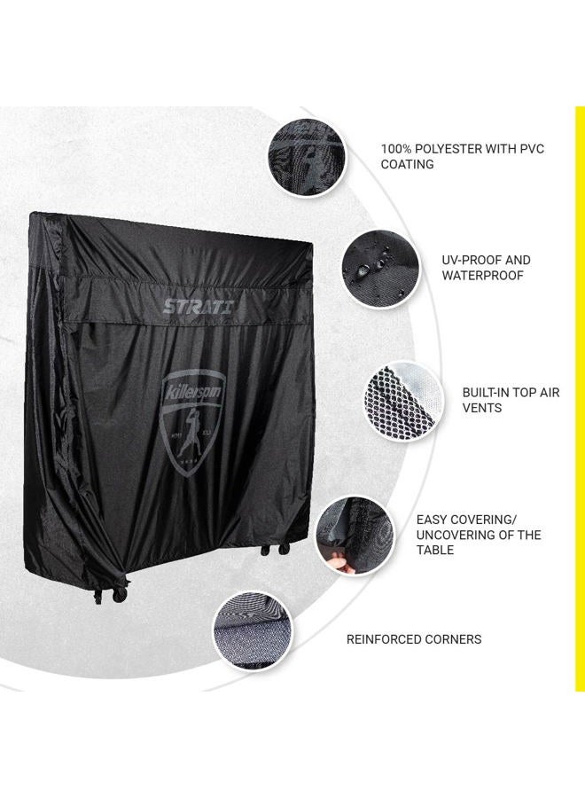 Killerspin MyT Strati Table Cover for Foldable Indoor and Outdoor Table Tennis Tables, 100% Polyester with PVC Coating, Waterproof, Tear-Proof, and UV-Proof Ping Pong Table Cover - Image 2