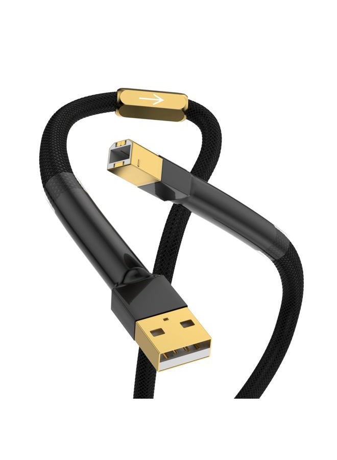 VIBORG HiFi USB Cable 4N OFC USB2.0 A-Male to B-Male Digital Audio DAC Cable, Professional USB Cord Wire (1.6FT/0.5M) - Image 1