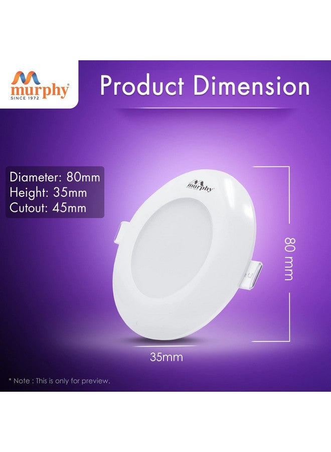 Murphy 3W Hexa Deep Junction Box Downlight LED (Warm White, Golden Yellow), Pack of 10 - Image 3