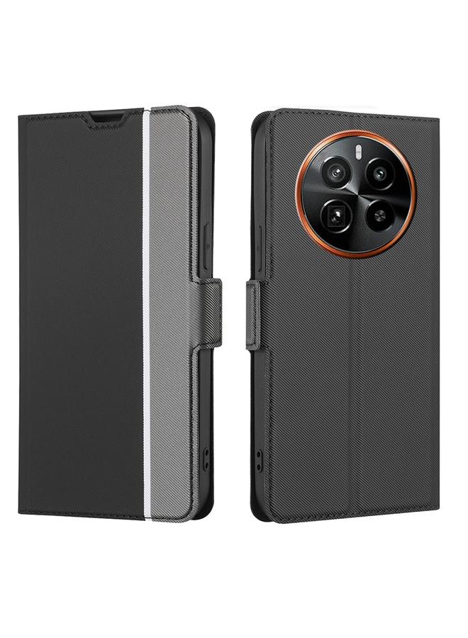 S-TOP Case For Realme GT5 Pro 5G Twill Texture Side Button Leather Phone Case - Image 1