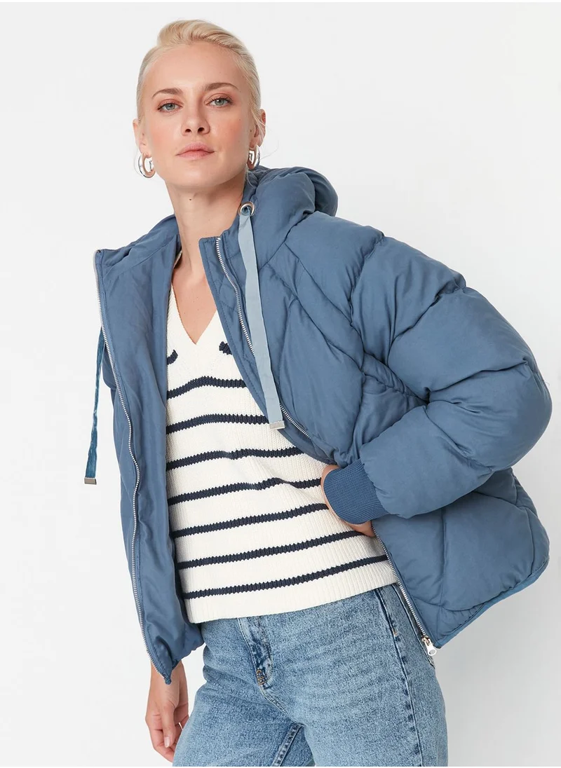 trendyol Hooded Puffer Bomber Jacket