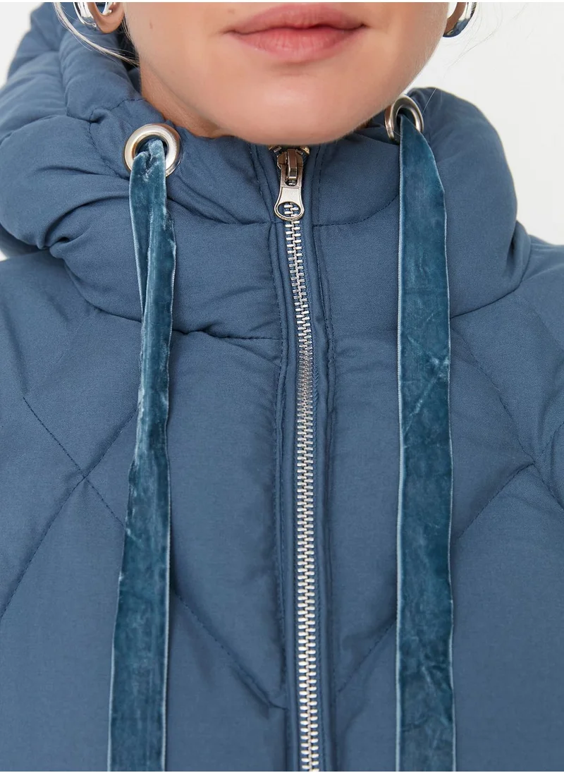 trendyol Hooded Puffer Bomber Jacket