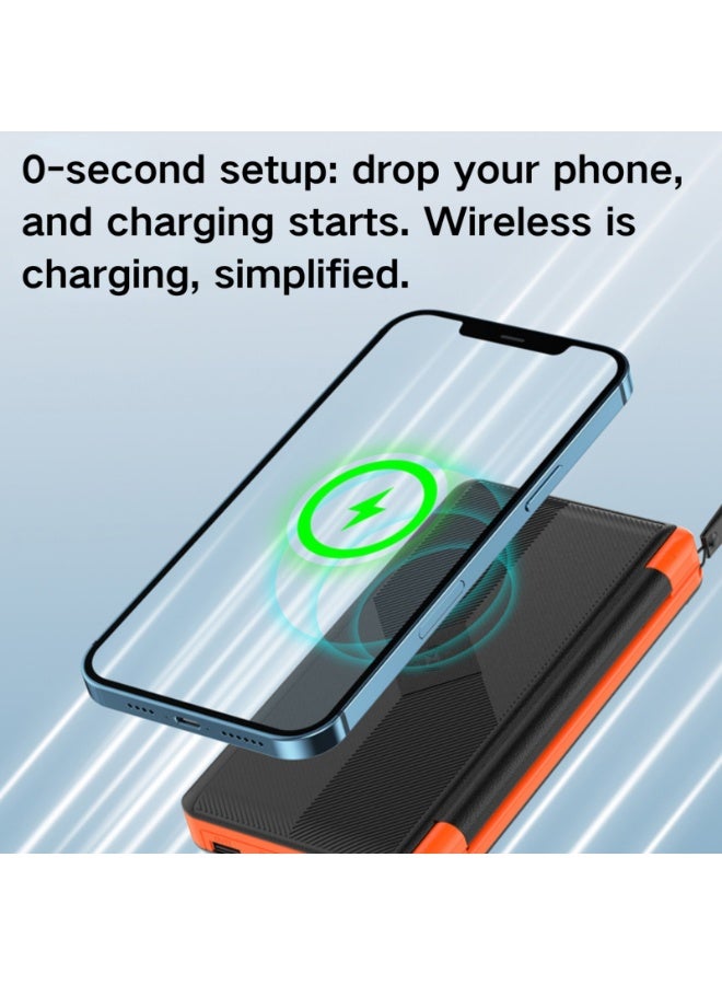 Domars Solar Portable Charger, 20000mAh Solar Power Bank with Foldable Solar Panels, 15W Wireless Charger, 4 Outputs, LED Flashlight, IP65 Waterproof Outdoor Solar Battery Pack for Camping, Hiking, Mountain Climbing,Emergency - Image 5