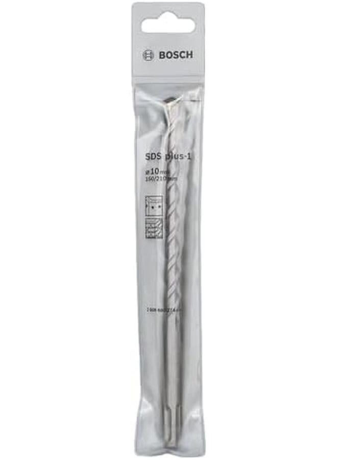 BOSCH Sds Plus 1 Drill Bit For Rotary Hammer Drills Optimised For Drilling Inch Concrete 2 Flute U Shape Flute Design Provides Effective Dust Removal 10.00 Mm Diameter 210 Mm Total Length 1 Pcs - Image 2