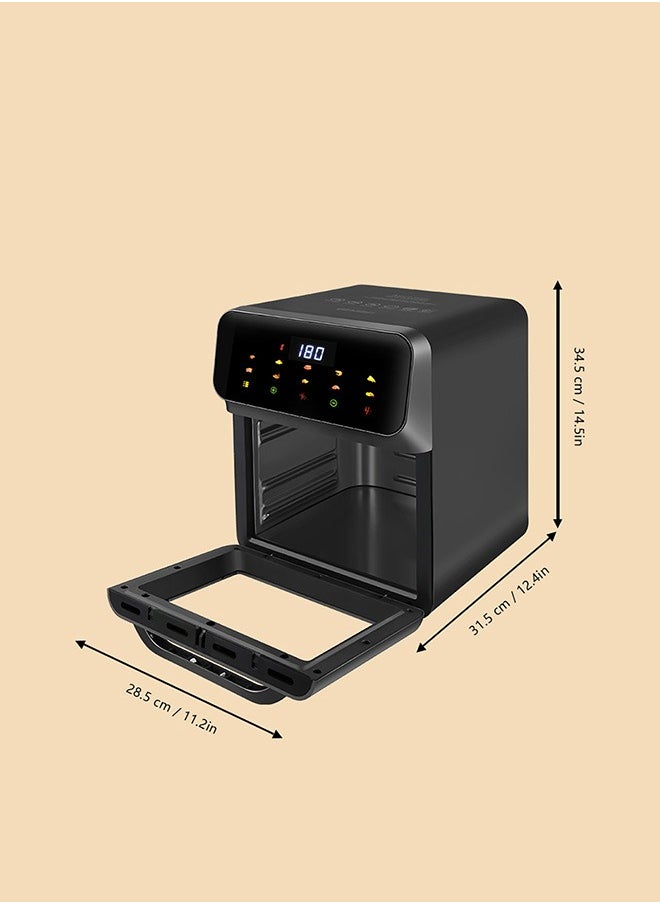 Generic - Digital air fryer large size, windowable, one-touch panel, 360° turbo airflow technology, built-in baking tray, automatic memory power-off, dishwasher safe 12L 2000W GA-5003 black - Image 1