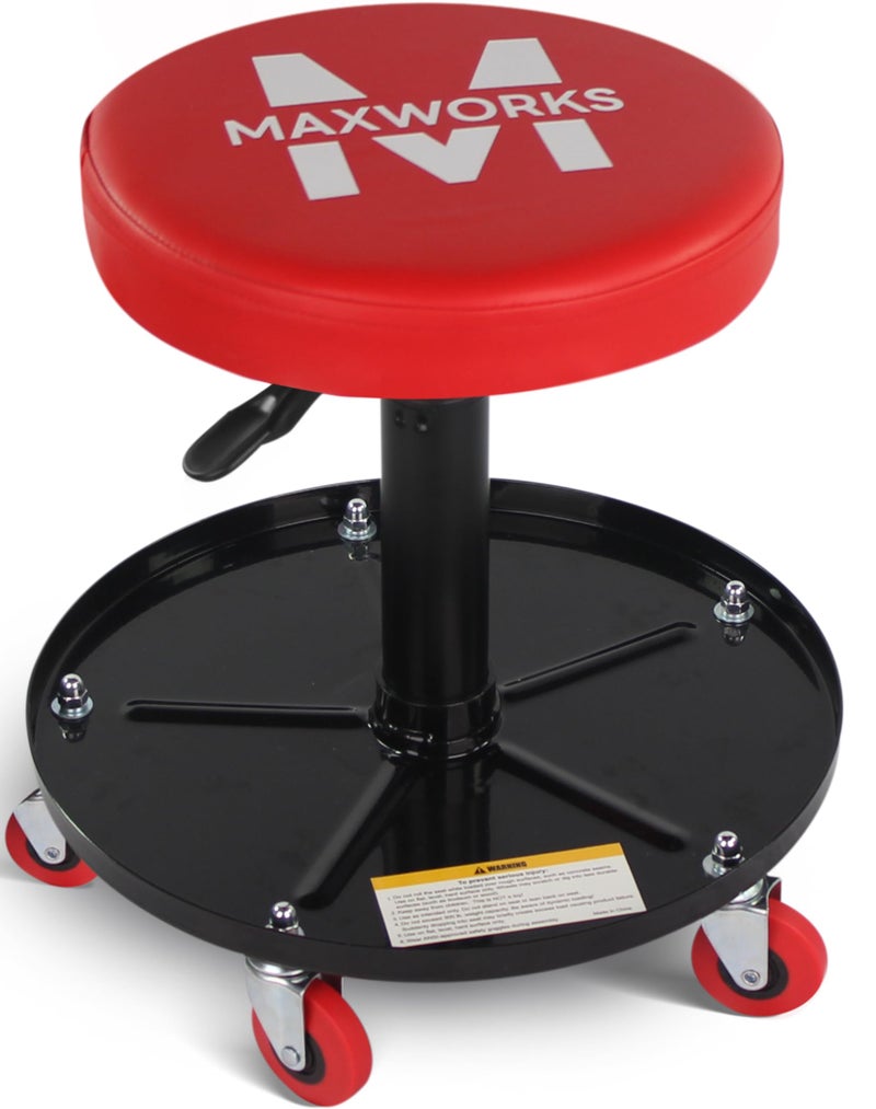 MaxWorks 80771 Pneumatic Roller SeatCreeper with Adjustable Height 300 lb Capacity - Image 2