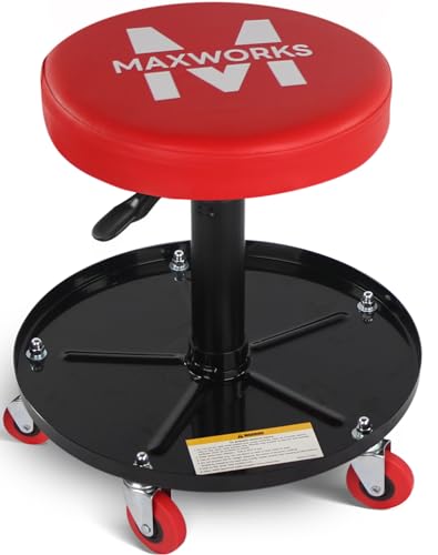 MaxWorks 80771 Pneumatic Roller SeatCreeper with Adjustable Height 300 lb Capacity - Image 1