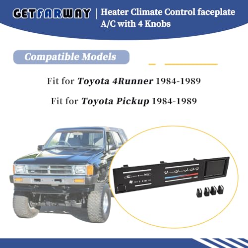 Getfarway Air Conditioning Dash Heater Climate Control Faceplate AC Panel with 4 Knobs 5551989143 Compatible with Toyota 4RunnerPickup 1984 1985 1986 1987 1988 1989 - Image 3