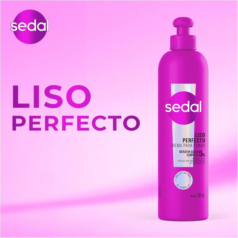 Sedal Liso Perfecto Styling Cream with Hydrolyzed Protein, 300 ml - Image 4