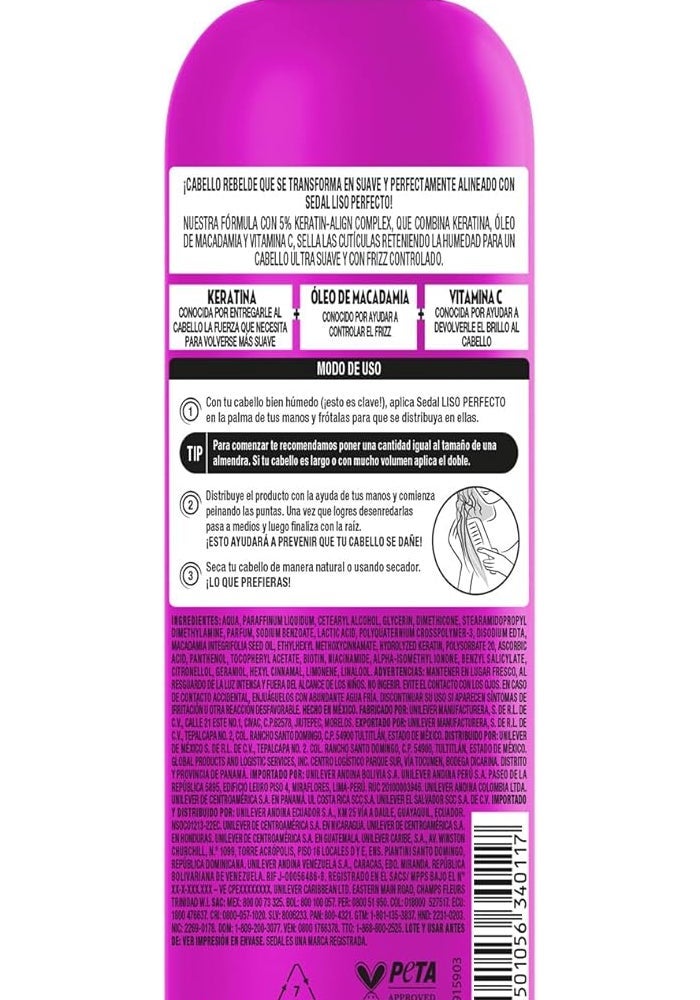 Sedal Liso Perfecto Styling Cream with Hydrolyzed Protein, 300 ml - Image 3