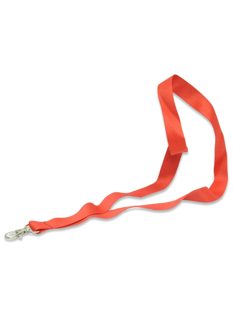 FIS Pack of 50 Pieces Flat Lanyard Badge Holder With Hook Red - Image 1
