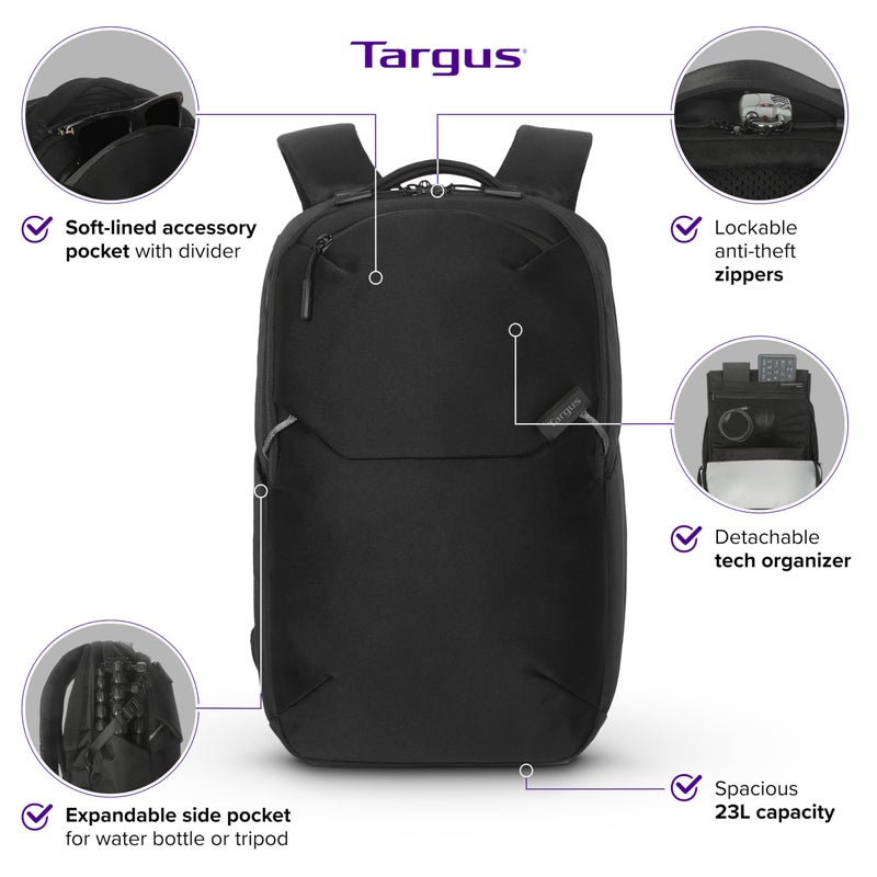 targus Large Canvas School Bag Set for Men, 3-Piece Backpack, Simple Design, Suitable for Students, Blue Color, High Capacity - Image 2