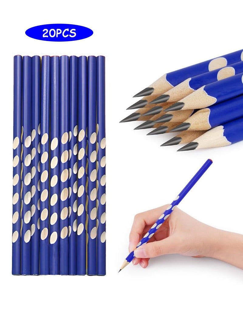 TAPIT 20PCS/Set HB Pencils Set, Wooden HB Pencils, Gripping Posture Correction Hole Pencils for Kids, Black Lead Graphite Pencils for Children, Students, Writing, Drawing, Sketching, Schools, Home and Office - Image 2
