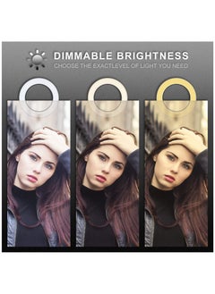 KASTWAVE Desk LED Ring Light with Stand & Phone Holder, Dimmable Desktop Selfie Mini Halo Ring Light for Live Stream/Makeup/YouTube Video/Meetings,3 Light Modes, Compatible with All Phones  - Image 2