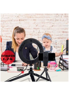 KASTWAVE Desk LED Ring Light with Stand & Phone Holder, Dimmable Desktop Selfie Mini Halo Ring Light for Live Stream/Makeup/YouTube Video/Meetings,3 Light Modes, Compatible with All Phones  - Image 5