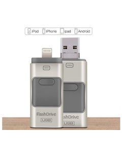 Generic 3-In-1 OTG USB 3.0 Memory Stick Pen Drives for iPhone/iPad/Android/PC (256GB, Silver)  - Image 3