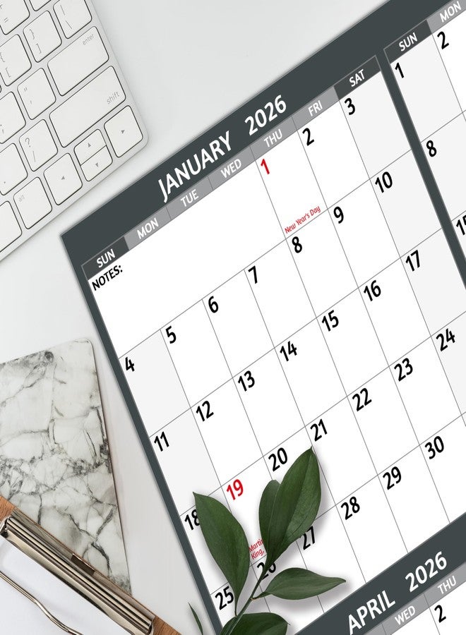 BowCuk 2026 Yearly Calendar,Vertical,Grey - Image 2