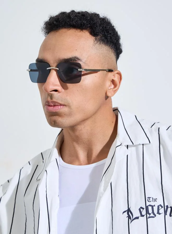 ستايلي Black Rimless Square Sunglasses