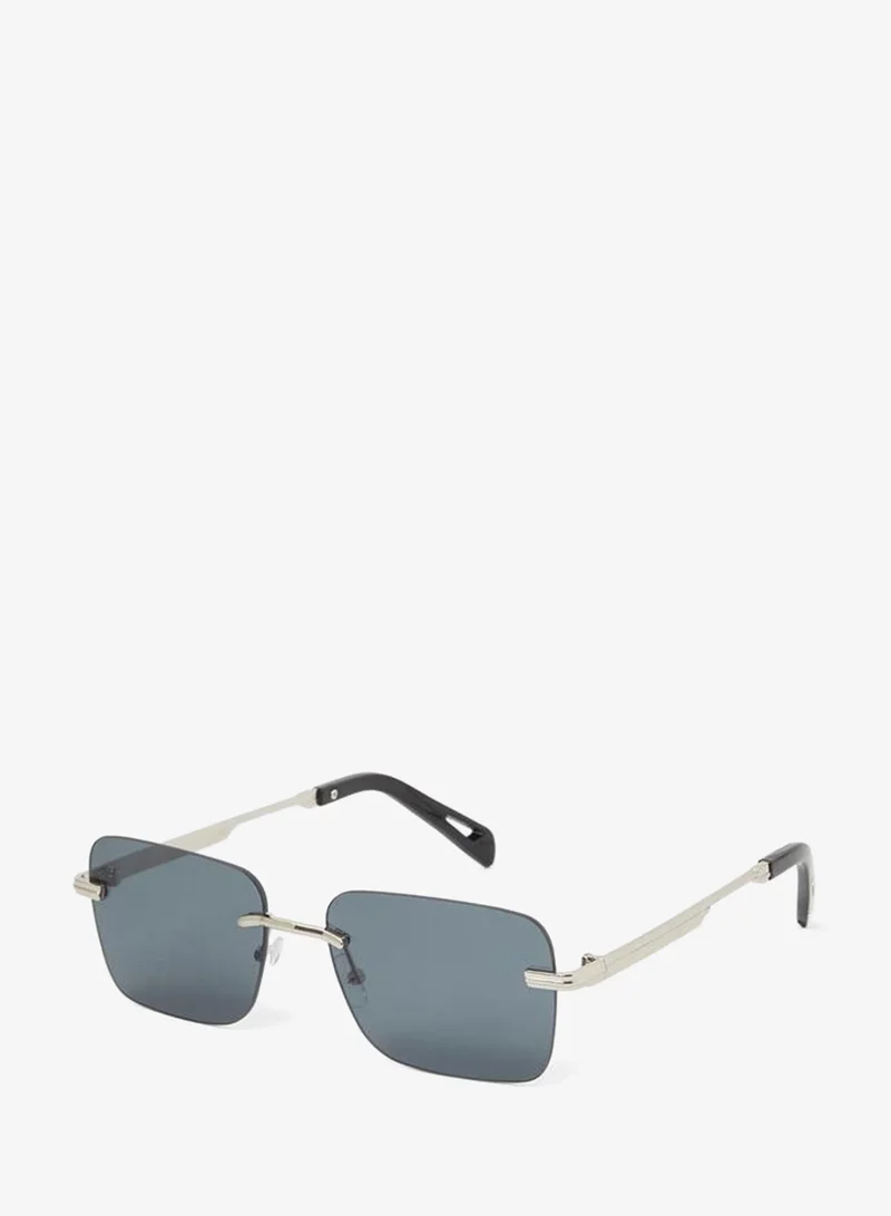 Styli Black Rimless Square Sunglasses