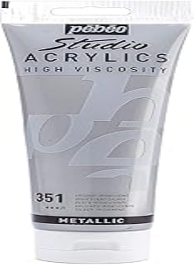 Pebeo - Pebeo Studio Acrylics High Viscosity, Fine Acrylic, 250 ml - Iridescent Silver, 8.45 Fl Oz (Pack of 1) - Image 1