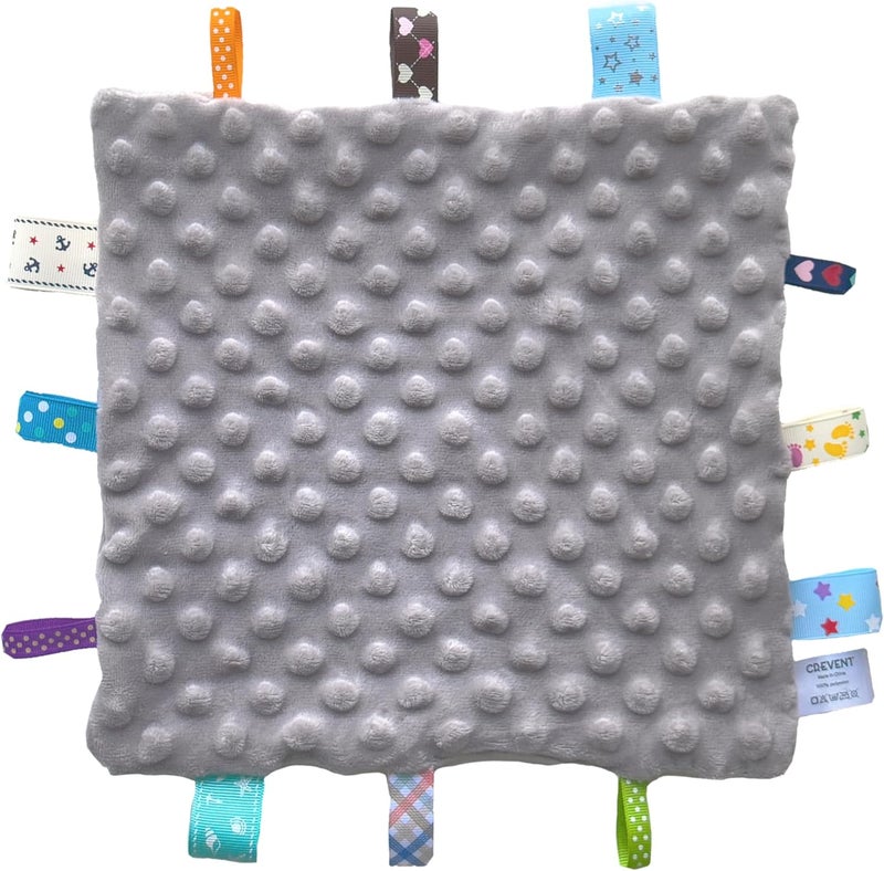 CREVENT Tag Security Blankets for Babies, Soft Small Loveys for Boys, Baby Comforter Sensory Blanket, Great Gifts for Birthday Baby Shower (10"X10" Zoo + Grey) - Image 3