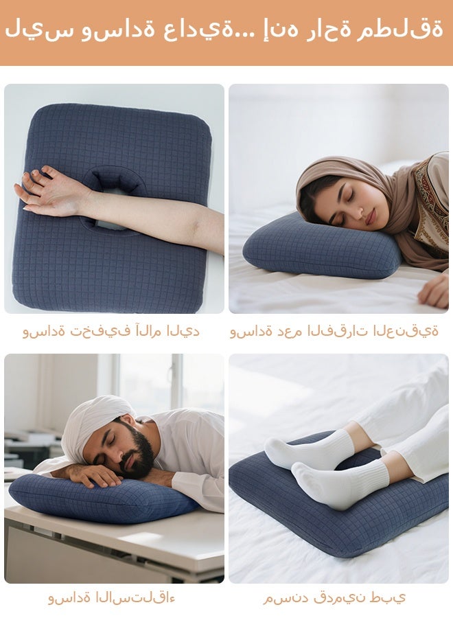 vocheer Hemorrhoid Pillow for Sitting, Tailbone Pain Relief Cushion, Donut Pillow for Hemorrhoids, Coccyx, Sciatica, Office Chair Seat Cushion for Back Discomfort Post Surgery Support, Navy Blue  - Image 3
