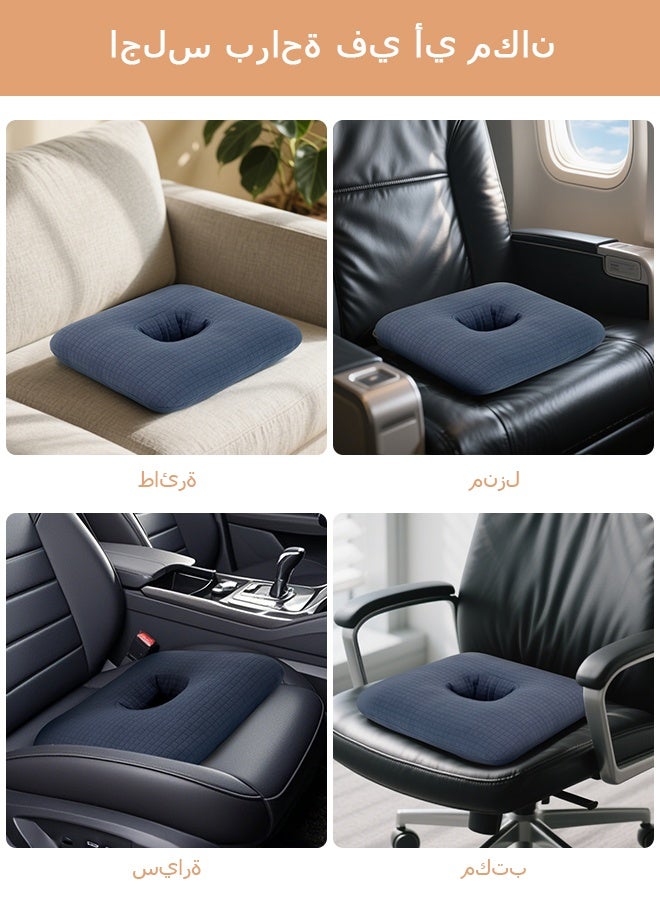 vocheer Hemorrhoid Pillow for Sitting, Tailbone Pain Relief Cushion, Donut Pillow for Hemorrhoids, Coccyx, Sciatica, Office Chair Seat Cushion for Back Discomfort Post Surgery Support, Navy Blue  - Image 4