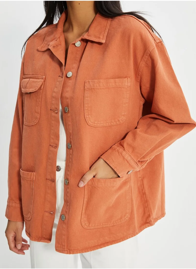 trendyol Pocket Detail Denim Jacket