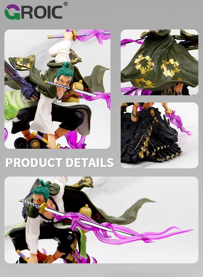 GROIC Zoro Action Figure, One Piece Figure, Zoro Anime Figure Model Desk Decoration Action Figure Sauron Three Thousand Swords Style Statue Figure Roronoa Zoro, One Piece Zoro Collectibles, Decorations - Image 2