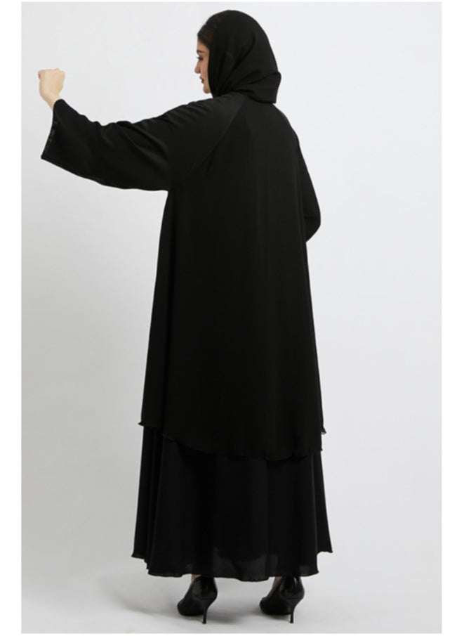Evva Luxury Saudi Abaya for Women – Elegant Open Front Modest Wear in Premium Fabric – Ideal for Ramadan, Eid, and Everyday Elegance  - Image 3