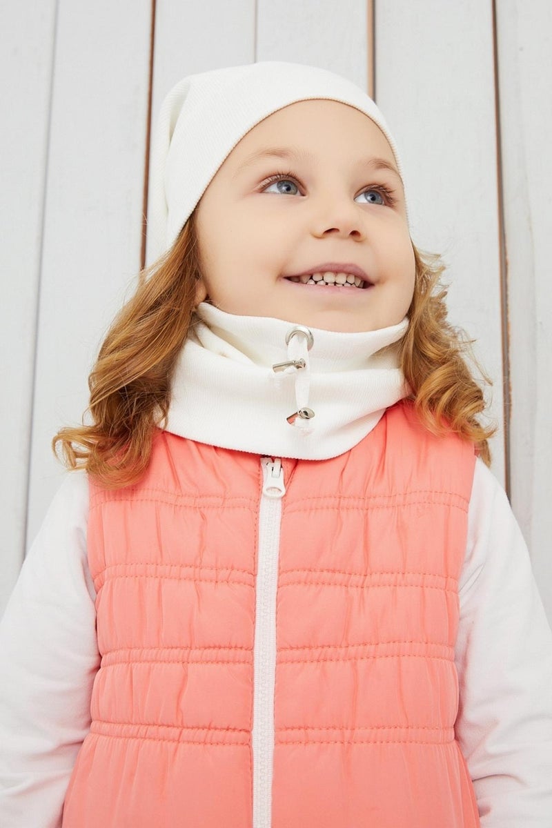 Babygiz Girl's White Rope Hat Beanie Neck Collar Set Cotton Camisole  - Image 5