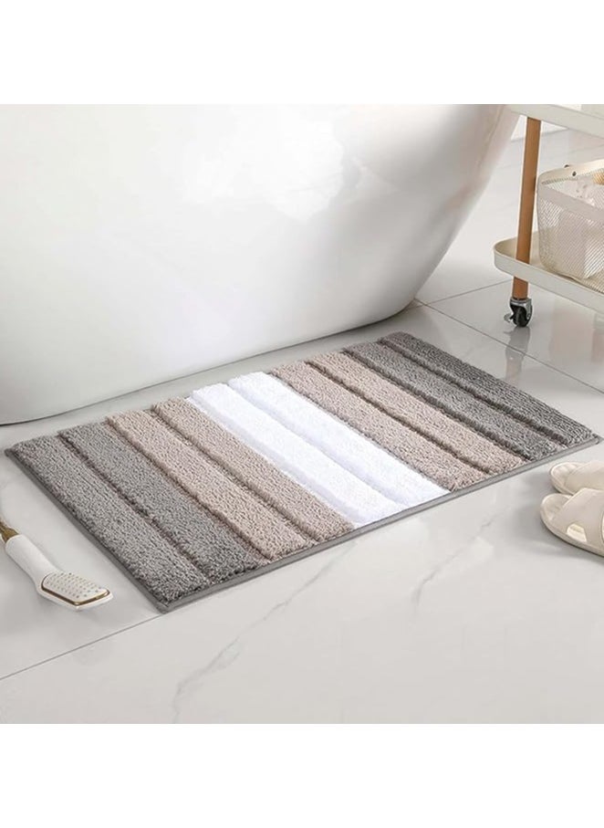 TYCOM Bathroom Rugs Bath Mat 40x60cm Non-Slip Fluffy Soft Plush Microfiber Shower Carpet Rug Machine Washable Quick Dry Ultra Bath Mats for Tub Bathroom and Shower 