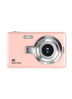 Ccd HD 4K Pixel Digital Camera Student Beginner Mini Card Machine Retro Fresh Photography-Color:Pink + 32g Memory Card + Adapter + Card Reader