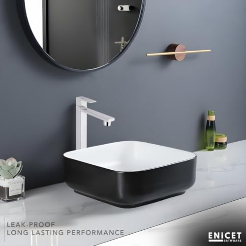 Enicet 12 Inch High Neck Pillar Tap, SS 304, Chrome Finish,Bathroom Table Top Wash Basin Tap for Home, 12 Inch Tall Extended Body Pillar Cock, Smooth Foam Flow (TE120) - Image 2