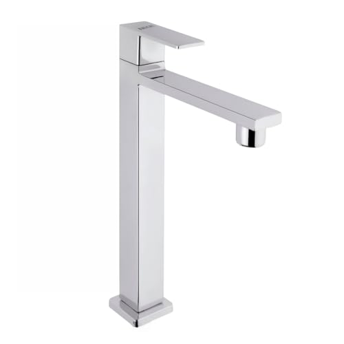 Enicet 12 Inch High Neck Pillar Tap, SS 304, Chrome Finish,Bathroom Table Top Wash Basin Tap for Home, 12 Inch Tall Extended Body Pillar Cock, Smooth Foam Flow (TE120) - Image 1