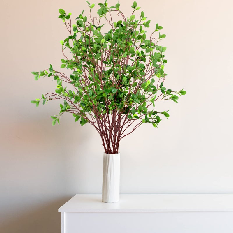 AUSTOR 12 Pack 45"" Artificial Ficus Stems  Faux Green  Realistic  Office  Wedding Decor - Image 4