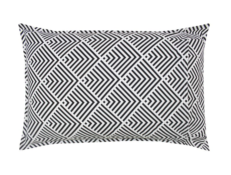 Airwill 100% Cotton Geometric Pattern Flap Pillow Covers (46x69cm)(Black, Pack of 2 Pieces) - Image 3